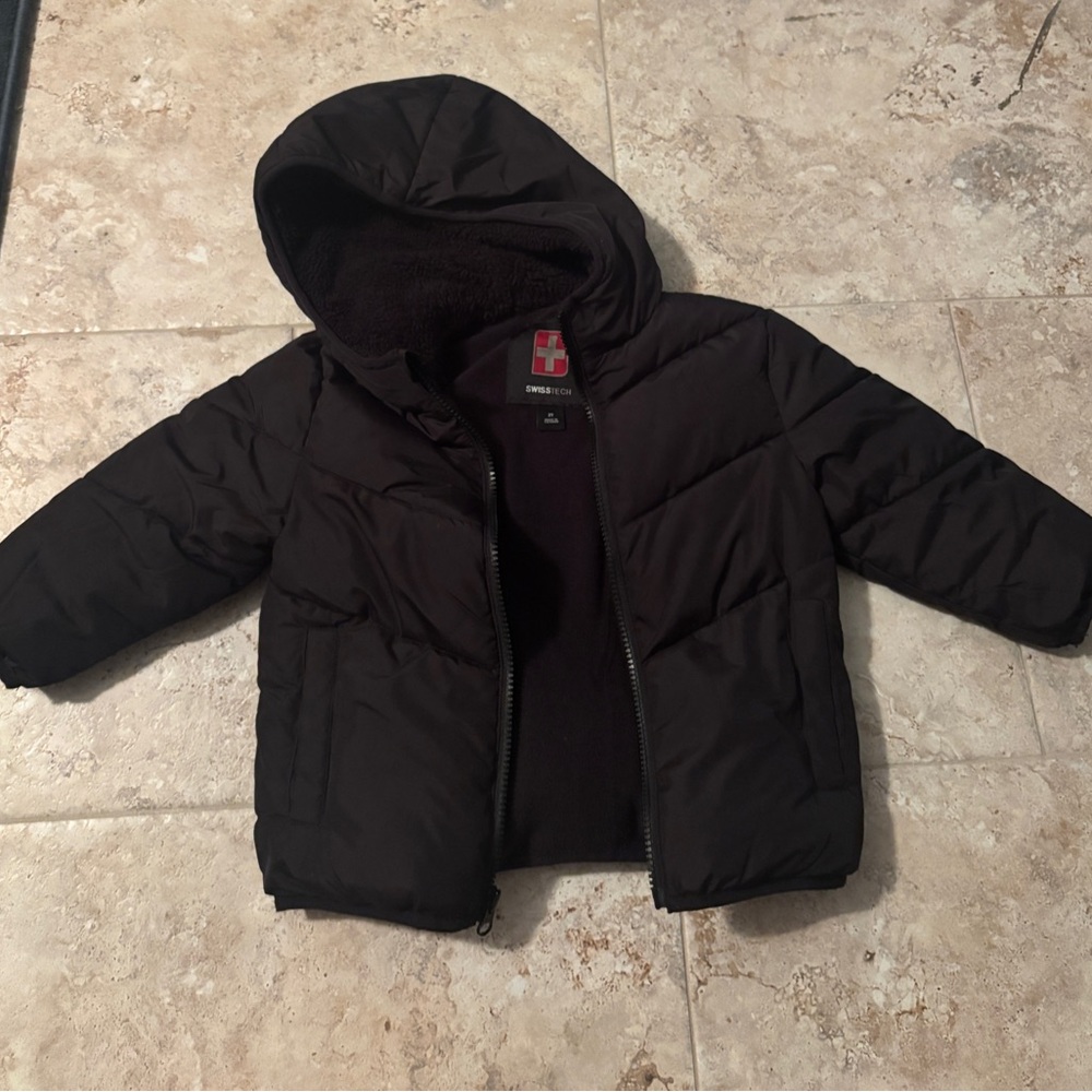 Swiss Tech Kids Black Puffer Jacket